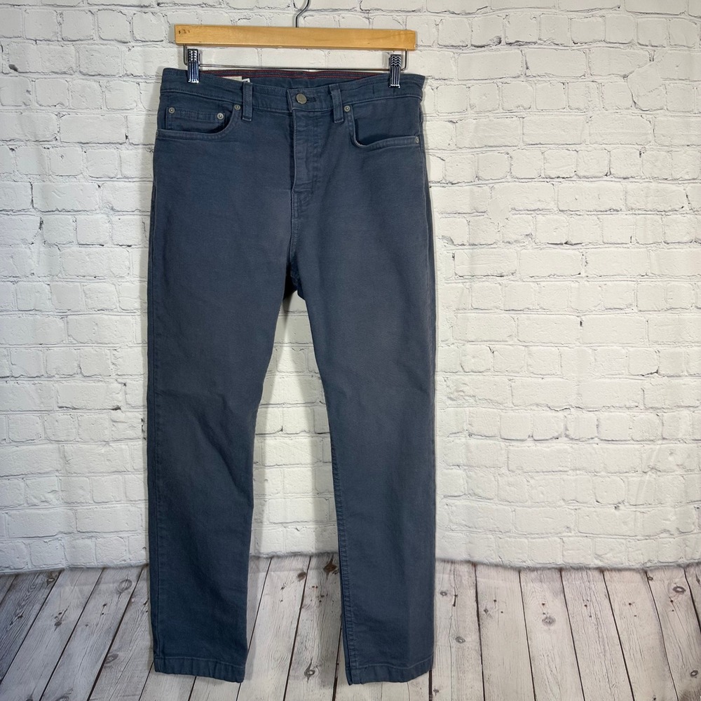 American Giant Mens Slim Fit Pants 32x30 Gray Slate Made in USA Canvas 5-Pkt